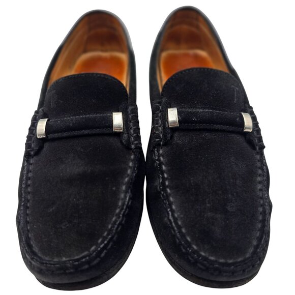 Tods Italy Womens Size 8 Black Suede Leather Dress Shoes Flats Loafers Slip-ons - Picture 3 of 8